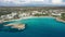 Aerial view of beautiful Nissi beach in Ayia Napa, Cyprus. Nissi beach in Ayia Napa famous tourist beach in Cyprus. A view of a