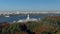 Aerial view is a beautiful panorama of the renovated Northern River Station in Moscow.