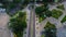 Aerial view beautiful playground and parking area