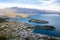 Aerial view of beautiful Queenstown, Otago, New Zealand