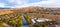 Aerial view of a beautiful River in Autumn