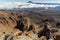 Aerial view of beautiful rocky mountains, Tongariro National Park, New Zealand