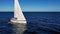 Aerial view of beautiful sailing boat in the coast of Alicante, Spain.