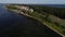 Aerial view of beautiful scenic coast road by the sea. Seaside road and promontory