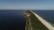 Aerial view of beautiful scenic coast road by the sea. Seaside road and promontory