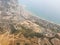 Aerial view on beautiful Sitges town in summer, Spain