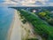 Aerial view of beautiful Sorrento suburb coastline with beautiful trees in the morning. Mornington Peninsula, Melbourne, Austral