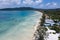 Aerial view of a beautiful sunny day over Koh Rong Samloem island, Cambodia