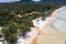 Aerial view of a beautiful sunny day over Koh Rong Samloem island, Cambodia