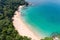 Aerial view of beautiful sunny day Seashore at Laemsing beach in Phuket Thailand Amazing sea landscape High angle view Summer sea