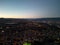 Aerial view of the beautiful Tbilisi city at soft sunrise