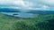 Aerial view of beautiful Tongariro National Park with lakes and forest, New Zealand