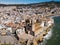 Aerial view of the beautiful town of Sitges in Spain