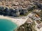 Aerial view of beautiful town of Tropea in Calabria, Italy