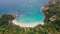 Aerial view of the beautiful tropical hidden bay in Phuket. Landscape. Thailand. Asia. Nature. Sunny day