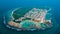 Aerial view of the beautiful tropical island Manadhoo the capital of Noonu atoll