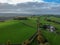 Aerial view of beautiful valley in mid Wales