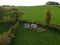 Aerial view of beautiful valley in mid Wales