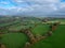 Aerial view of beautiful valley in mid Wales