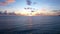 Aerial view Beautiful view sunset or sunrise over sea surface beautiful wave Amazing light twilight sky sunset. Cinematic drone sh