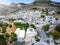 Aerial view of the beautiful village Apeiranthos at Naxos island