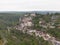 Aerial view of Beautiful village Rocamadour in Lot department, southwest France. Its Sanctuary of the Blessed Virgin Mary, has for