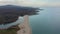 Aerial view with beautiful wild beach