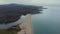 Aerial view with beautiful wild beach