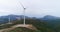 Aerial View. Beautiful windmill turbines, wind energy turbines. Aerial drone shot. 4K 50fps