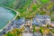 Aerial view of Beilstein from Burg Metternich, Germany