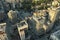 Aerial view of Beirut destruction after a fire at a warehouse with explosives in Beirut Port