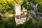 Aerial view of Belcastel landmark in Lacave, France