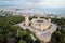 Aerial view of Bellver castle, Palma de Mallorca, Spain