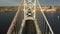 Aerial view of Ben Franklin Bridge traffic