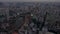 Aerial view of the Ben Nghe River, city skyline and traffic on the streets of Saigon or Ho Chi Minh City, Vietnam