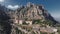 Aerial view of the Benedict church Abbey of Monserrat from Barcelona, Spain.