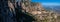 Aerial view of the Benedict church Abbey of Monserrat from Barcelona, Spain.