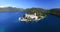 Aerial view of Benedictine monastery on Mljet island, Croatia