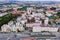 Aerial view of Benfica residential district at twilight, view of white building, Lisbon, Portugal