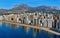 Aerial view of a Benidorm city coastline. Spain