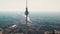 Aerial View of Berlin Panorama with TV Tower Fernsehturm and City Hall, Germany