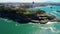 Aerial view of Biarritz lighthouse and coastline, Aquitaine, France.