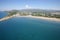 Aerial view of the Big beach, Ulcinj, Montenegro.