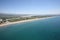 Aerial view of the Big beach, Ulcinj, Montenegro.