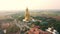 Aerial view of big buddha statue temple in Thailand
