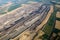 Aerial view of a big coal mine