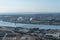 Aerial view of big factories in brisbane off sky line