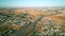 Aerial view of big highway interchange outside Madrid, Spain