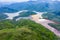 Aerial view of a big waste decanting lake