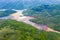 Aerial view of a big waste decanting lake